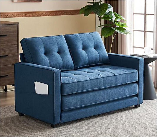 Winado Blue Contemporary/Modern Chenille Twin Sofa bed