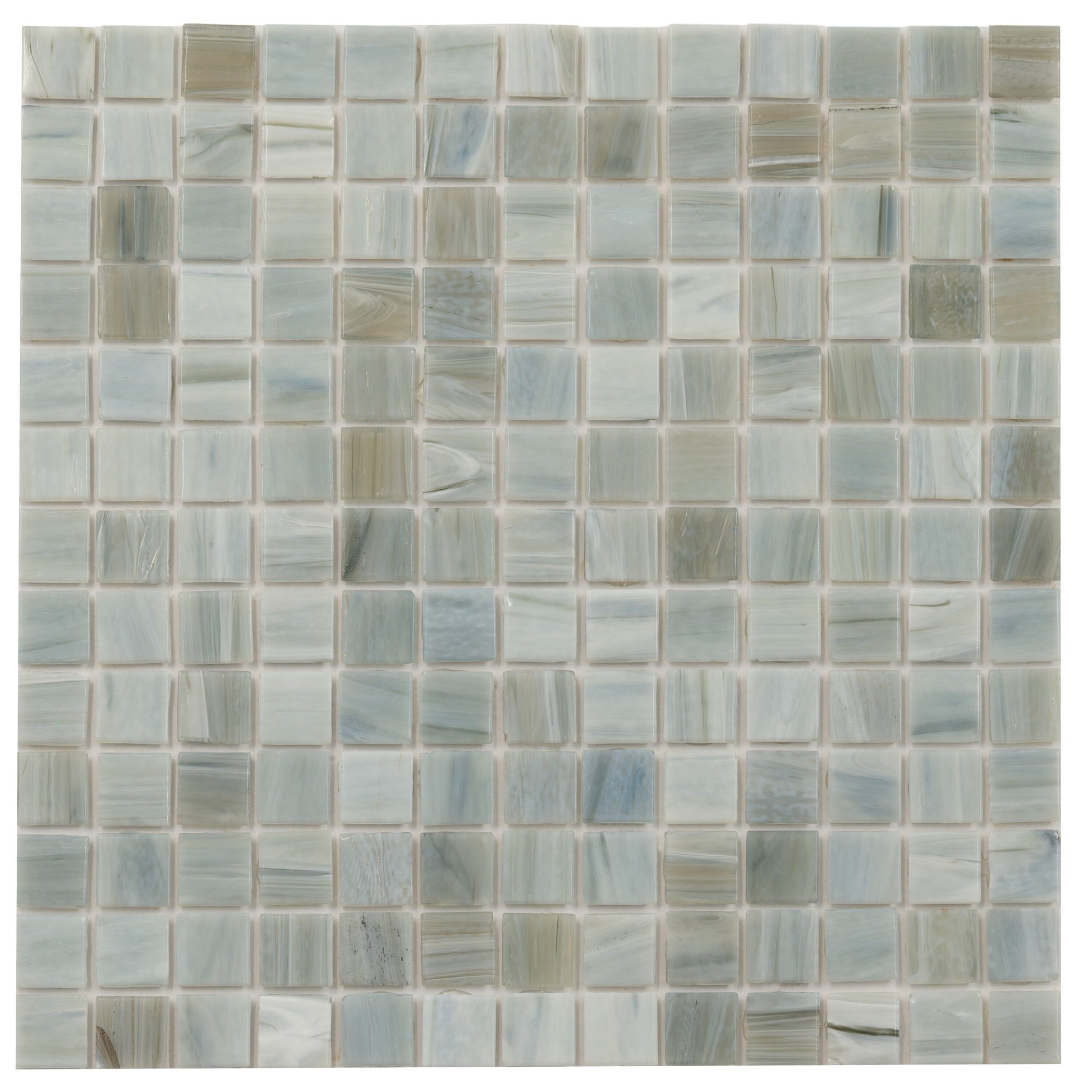 Apollo Tile Celestial Pearl Blue 12-in x 12-in Glossy Glass Mosaic Floor and Wall Tile (20-sq. ft/ Carton)