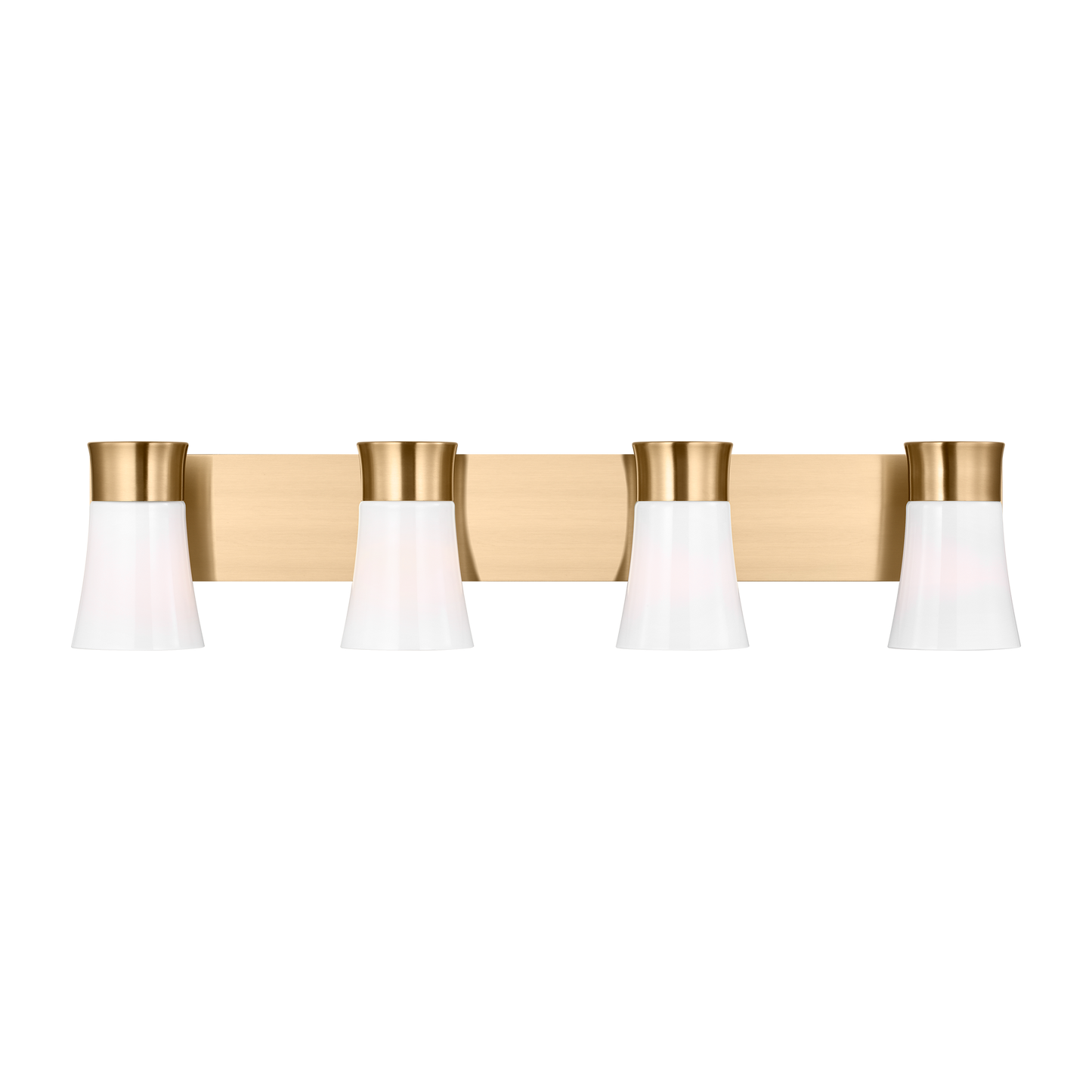Scott Living Roy 32.25-in 4 -Light Satin Brass Modern/contemporary Vanity light