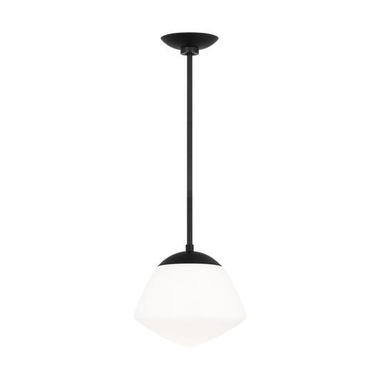 ED by Ellen DeGeneres Milne 1 -Light Midnight Black Modern/contemporary White glass Geometric Medium Hanging Pendant light