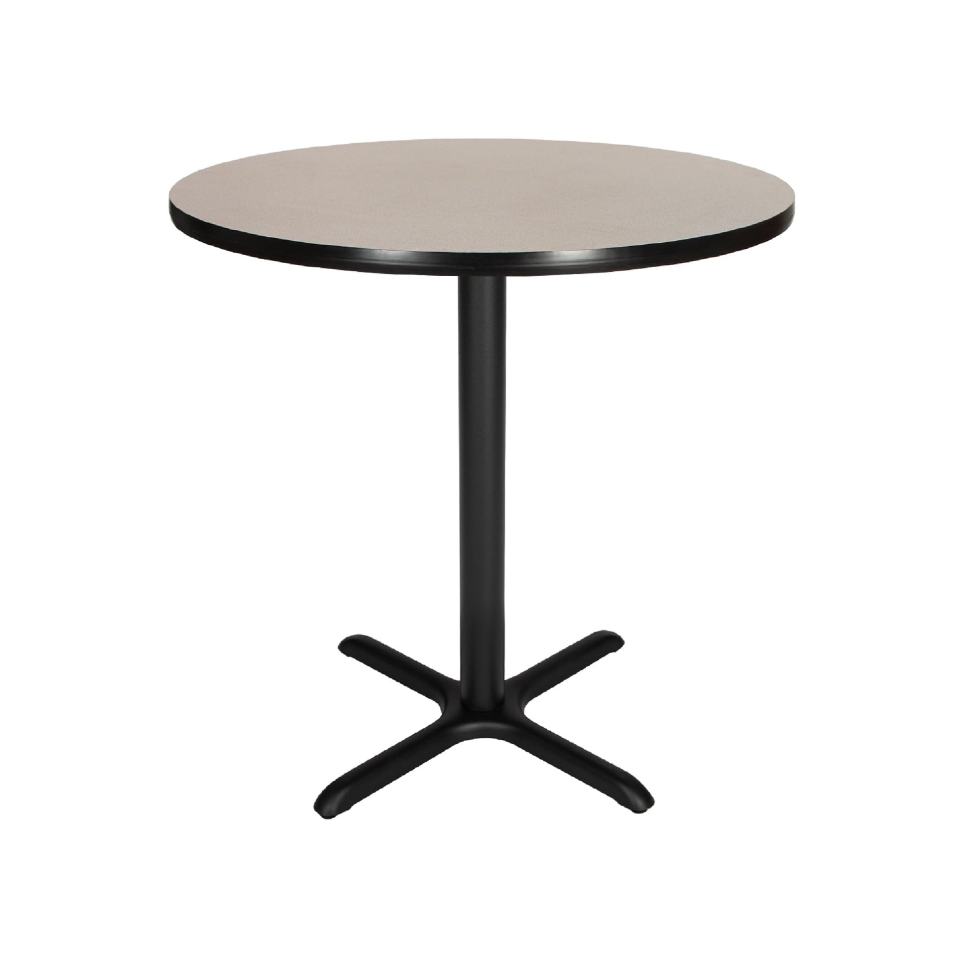 Hampden Furnishings Bennet Grey Nebula Round Contemporary/Modern Wood Counter Table, with Black Powder Coat Finish and Steel Pedestal Base 36-in L x 36-in H