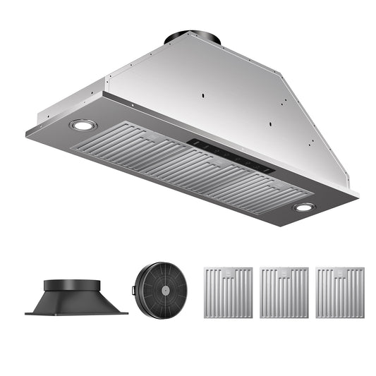 VIKIO 36 inch Ductless 350-CFM Stainless steel Insert Under Cabinet Range Hood with Charcoal Filter