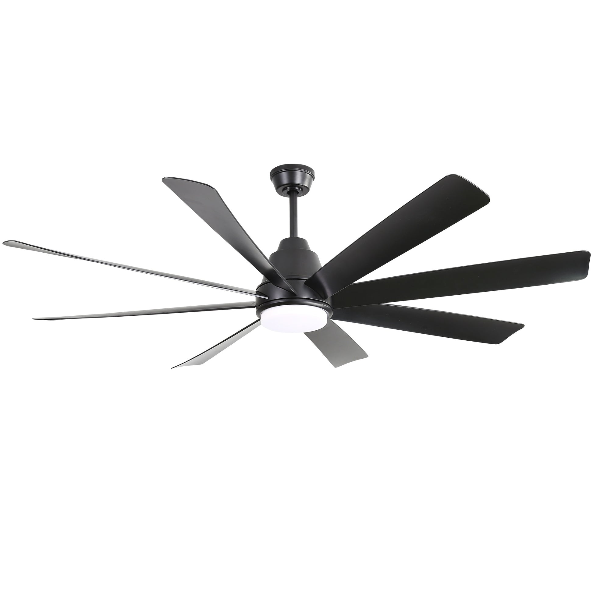 BABOOM 72-in Color-Changing Integrated LED Black with Black Blades Ceiling Fan With Light - Remote Included ( 8 -Blade )