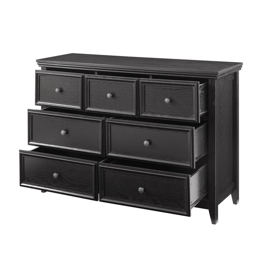 SINOFURN Black 7 -Drawer Combo dresser