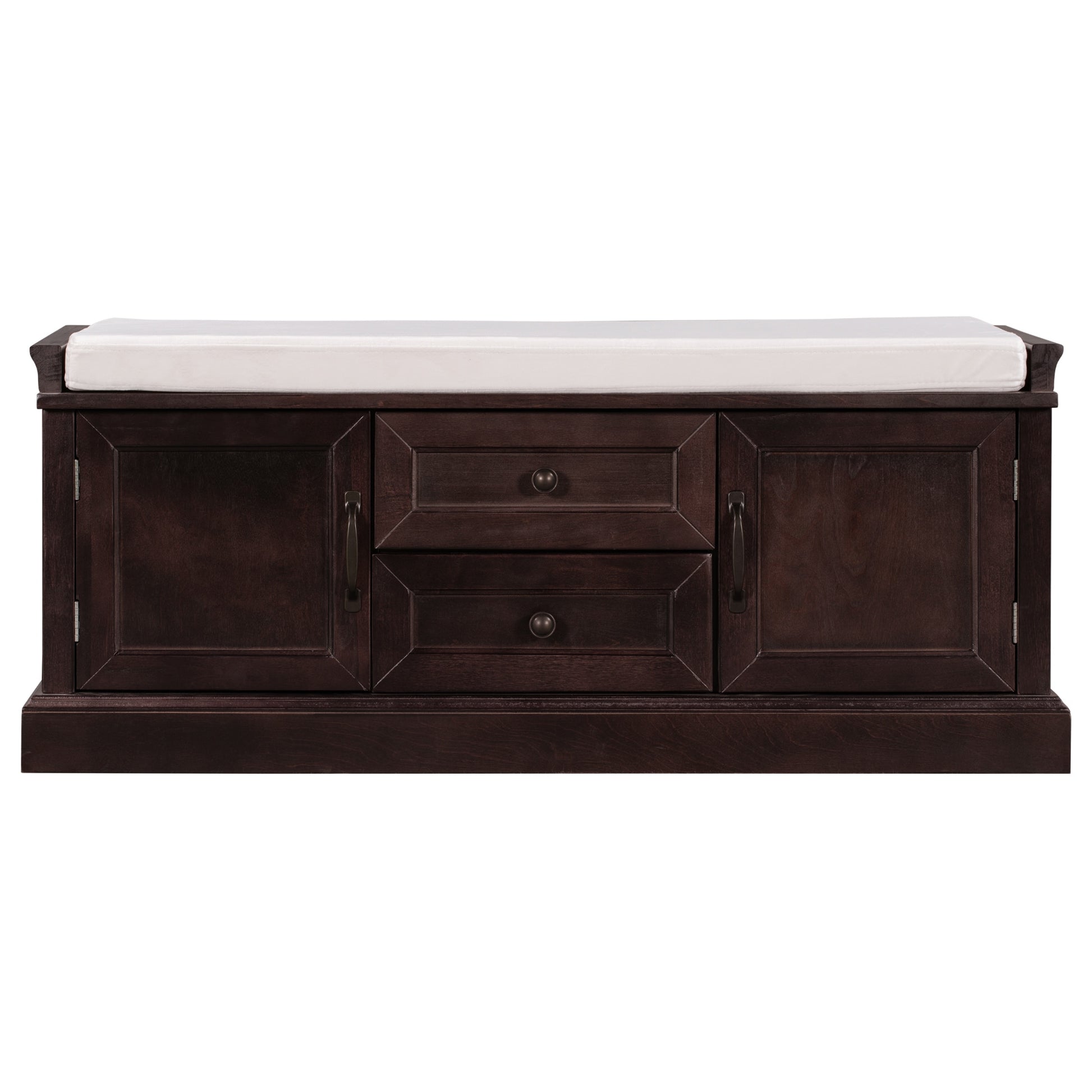 SINOFURN Rustic Brown Accent Bench with Storage 42.5-in x 15.9-in x 17.5-in