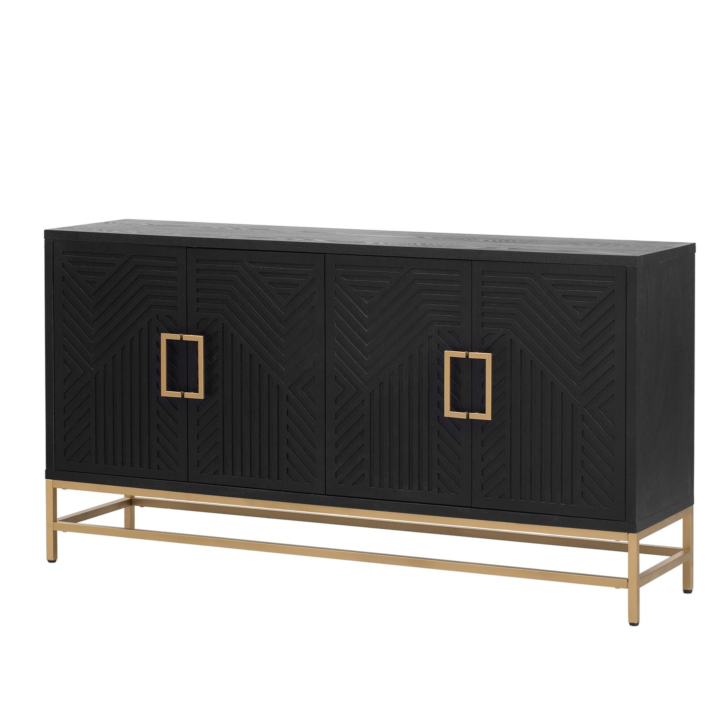 SINOFURN Contemporary/Modern Black Reclaimed wood Sideboard