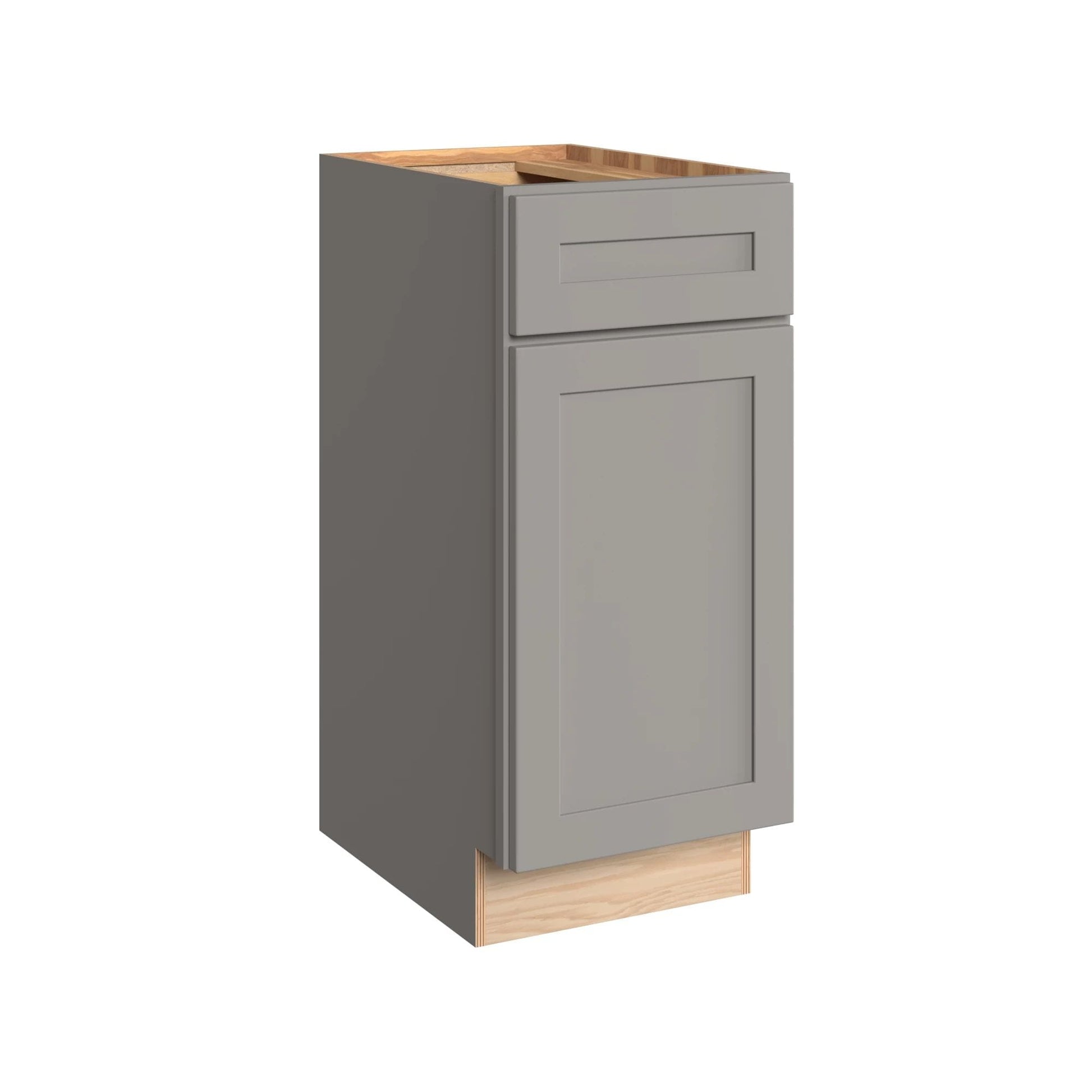 KraftMaid Momentum Deveron 15-in Pebble Grey Bathroom Vanity Base Cabinet without Top