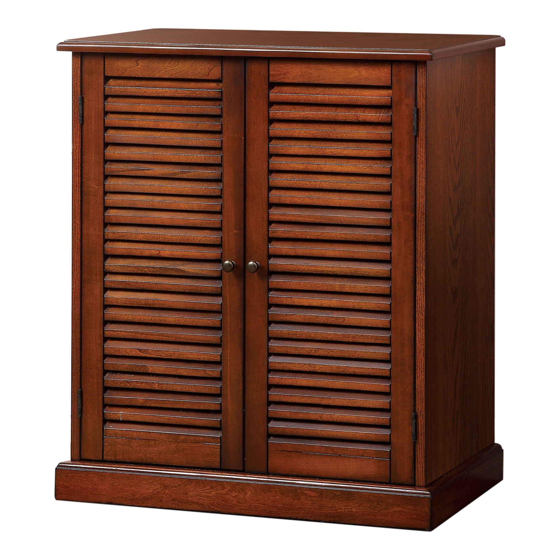 Furniture of America 34.5-in H 5 Tier 14 pair Oak Wood Shoe cabinet