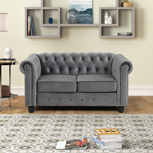 FARATI 61-in Modern Gray Loveseat