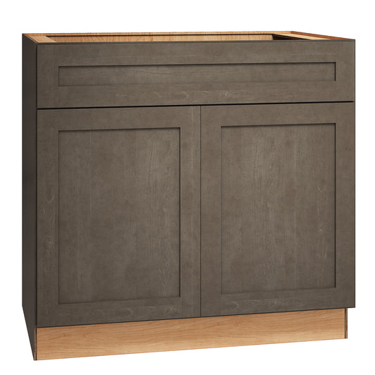 RELIABILT Pinnacle 36-in W x 34.5-in H x 24-in D Stain Sink Base Fully assembled Plywood Cabinet Recessed Panel