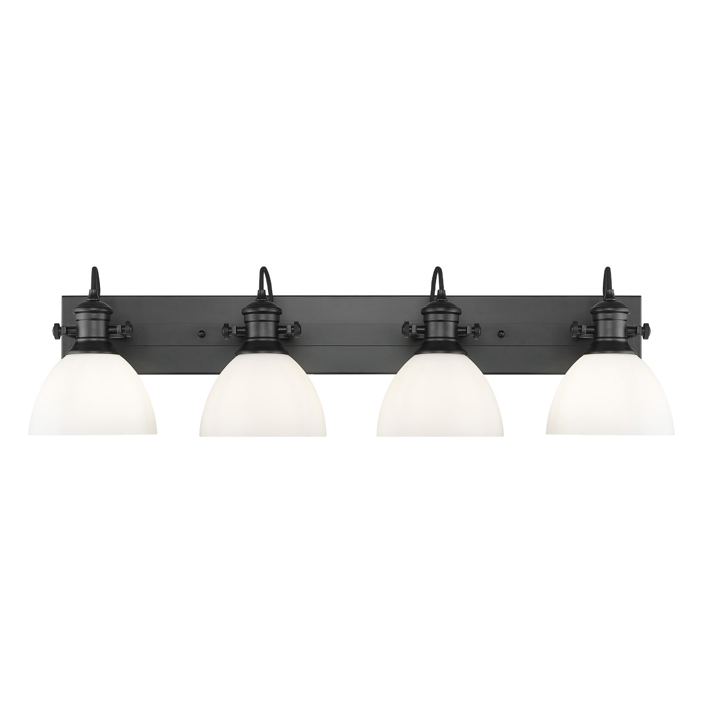 Golden Lighting Hines 8.25-in 4 -Light Matte Black Transitional Vanity light