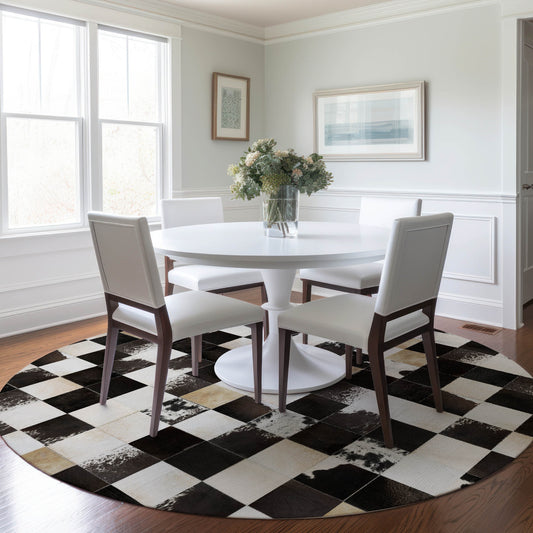 Addison Rugs Mayfield AMF105BK 8 x 8 (ft) Loomed Black Round Indoor Abstract Machine washable Pet Friendly Area rug