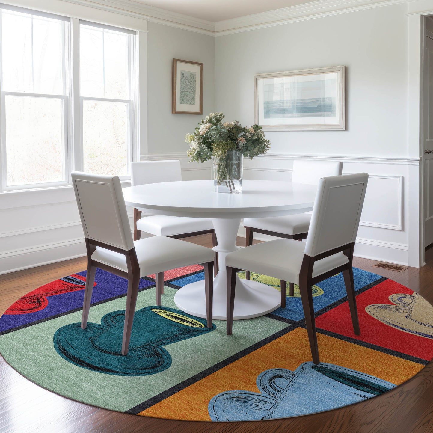 Addison Rugs Mayfield AMF165KA 8 x 8 (ft) Loomed Kaleidoscope Round Indoor Geometric Machine washable Pet Friendly Area rug