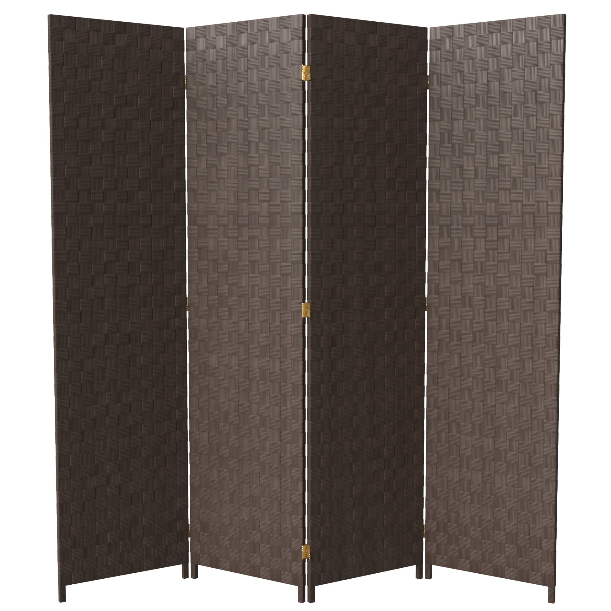 Oriental Furniture 70.0-Inches W x 71.0-Inches H Dark brown Vinyl/Polyresin Outdoor Privacy Screen