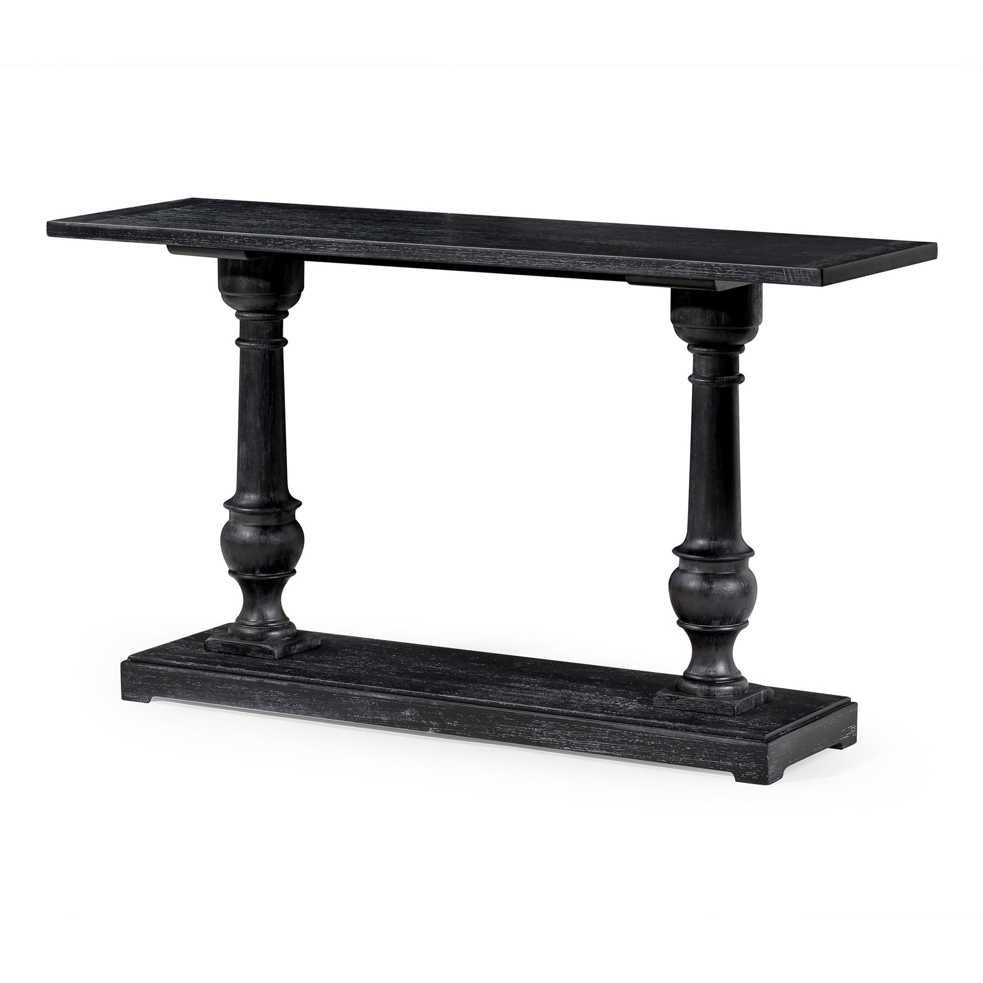 Maven Lane Arthur Traditional Rectangular Accent Console Table for Small Spaces and Front Door Entrance Hallway in Antiqued Black Finish