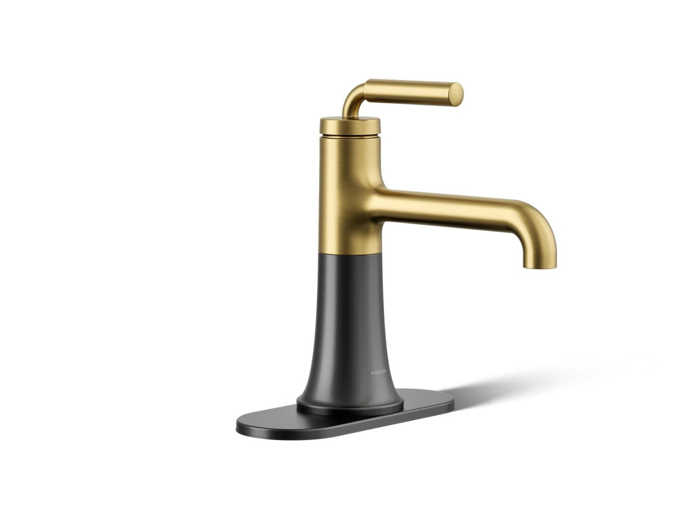 KOHLER Tone 0.5 GPM Single Hole Lavatory Faucet in Matte Black With Moderne Brass (Valve Included)
