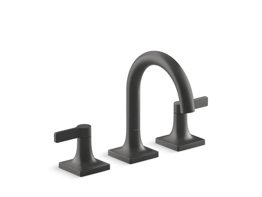 KOHLER Venza 0.5 GPM Widespread Lavatory Faucet in Matte Black (Valve Included)