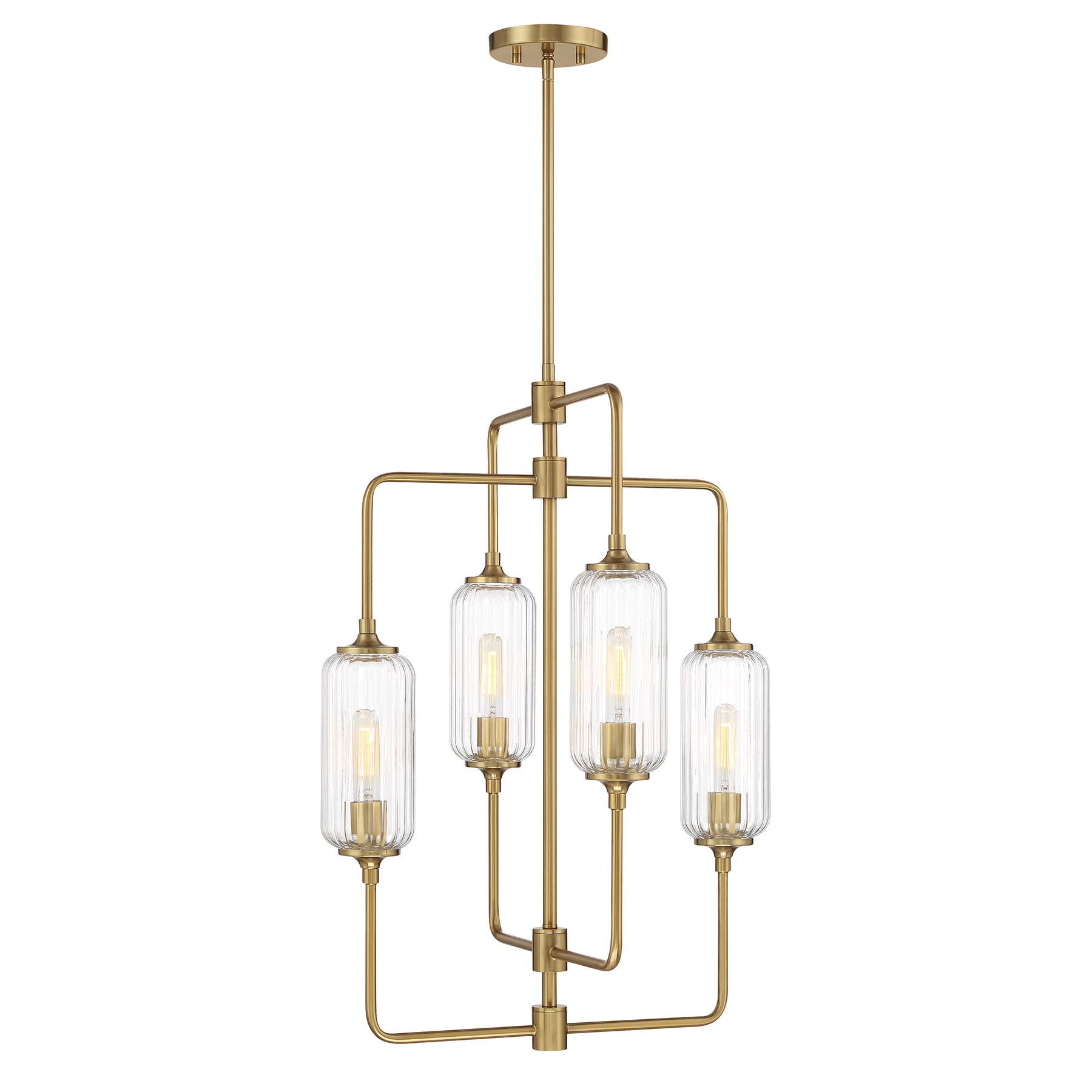 Savoy House Holton 4 -Light Antique Brass Industrial For Use in Bedrooms, Dining Rooms, Foyers, Kitchens, Living Rooms Chandelier