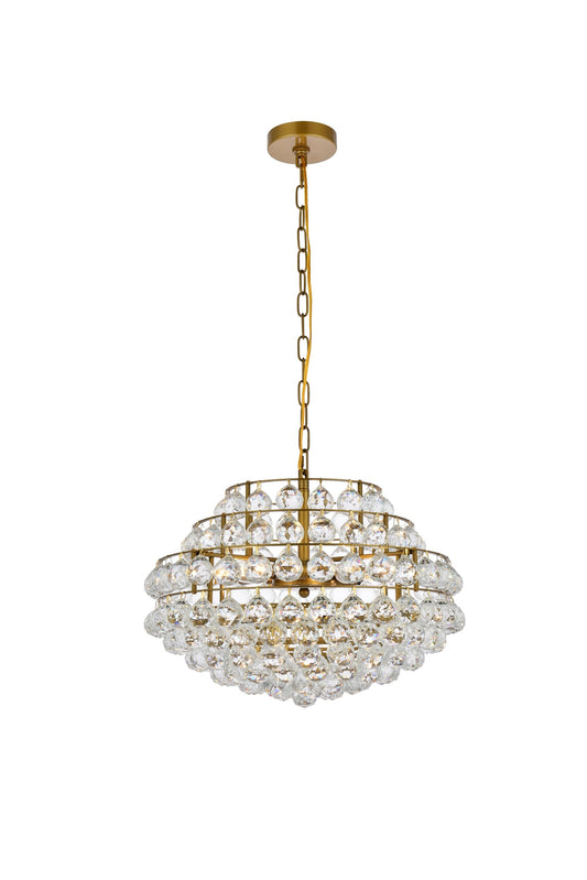 Elegant Decor Home Furnishing 5 -Light Brass Modern/contemporary Dome Medium Hanging Pendant light