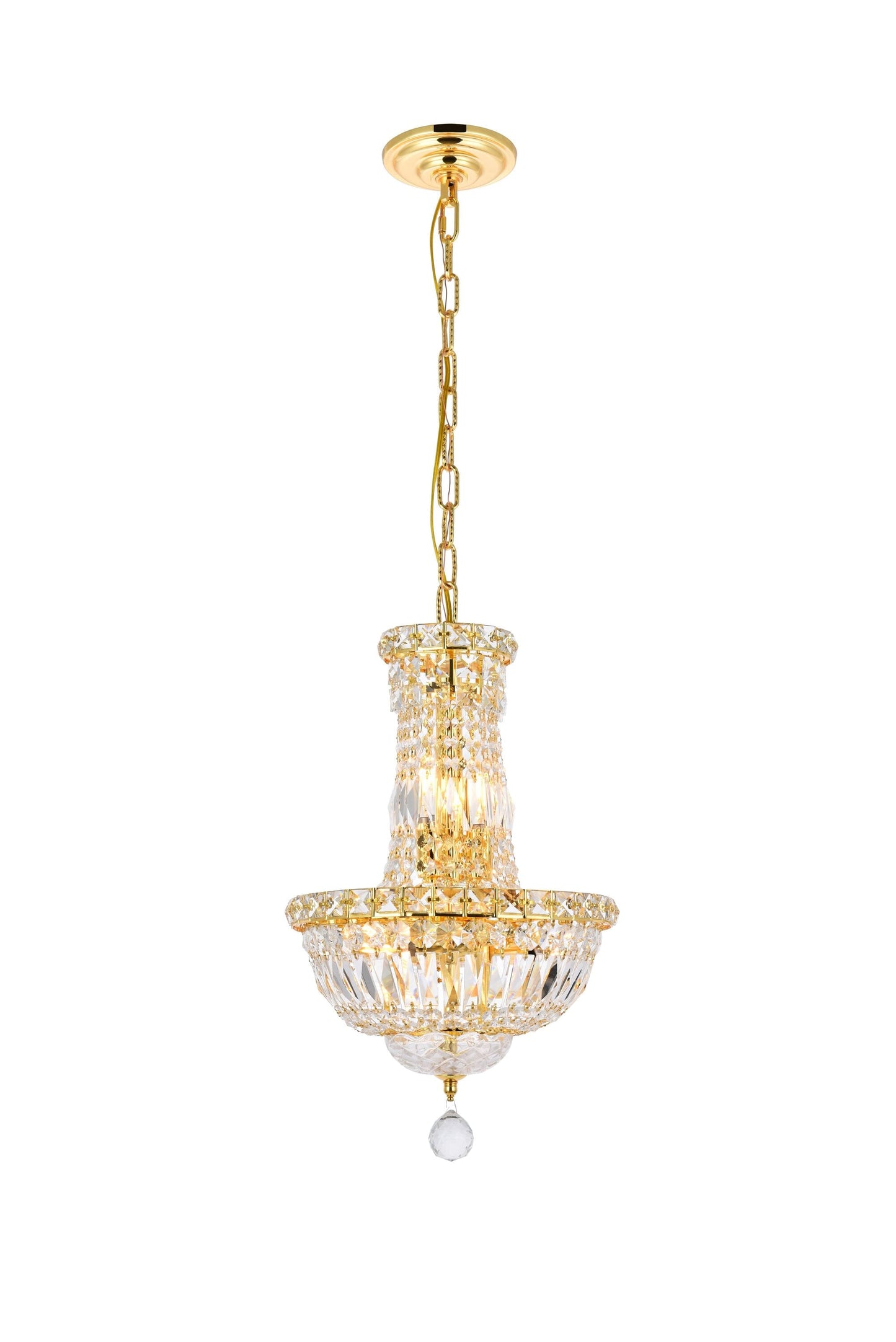 Elegant Decor Home Furnishing 6 -Light Gold Transitional Teardrop Small Hanging Pendant light