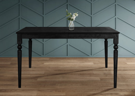 Home Design Beckley Black Transitional Wood Dining Table, with Black Finish and Wood 59.1-in L x 29.5-in H
