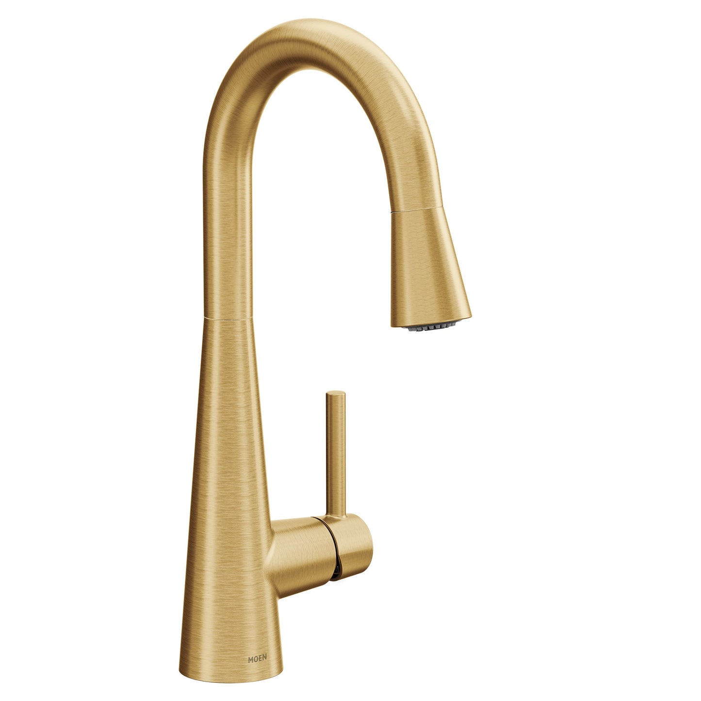 Moen Brushed Gold Single Handle Deck-mount Bar and Prep Kitchen Faucet with Sprayer