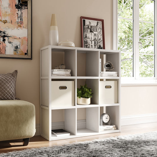 John Louis Home 40.25-in H x 37.75-in W x 11.75-in D White Wood 9 Cube organizer