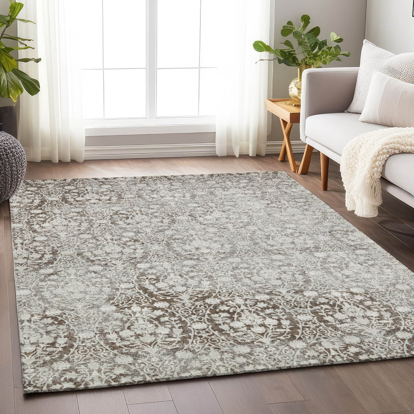 Addison Rugs Chantille ACN1231CH 10 x 14 (ft) Chocolate Rectangular Indoor/Outdoor Geometric Machine washable Pet Friendly Area rug