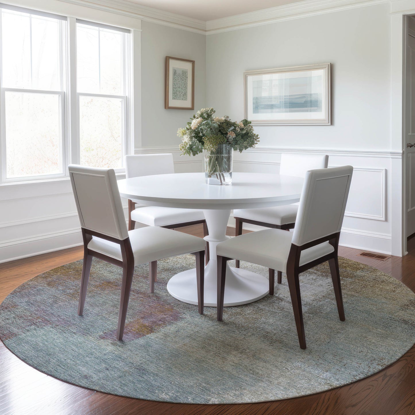 Addison Rugs Chantille ACN1296MO 8 x 8 (ft) Mocha Round Indoor/Outdoor Geometric Machine washable Pet Friendly Area rug