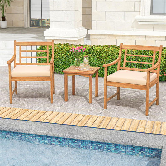 BABOOM Patio Furniture Set 3 -Piece Patio Conversation Set with Off-white Cushions