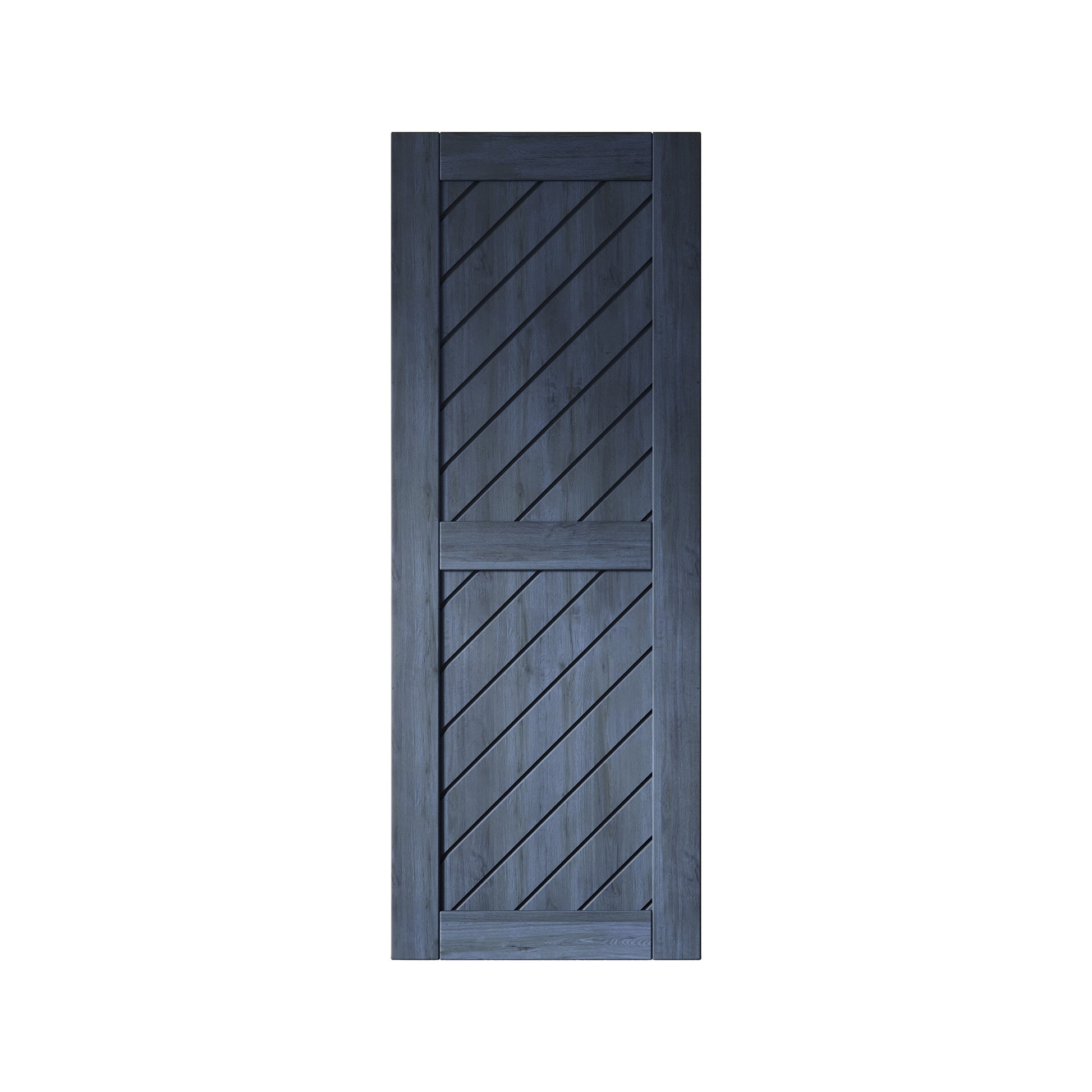 HOMACER 30-in x 80-in Navy Prefinished Non-standard Pine Wood Solid core Single Barn Door (Hardware Not Included)