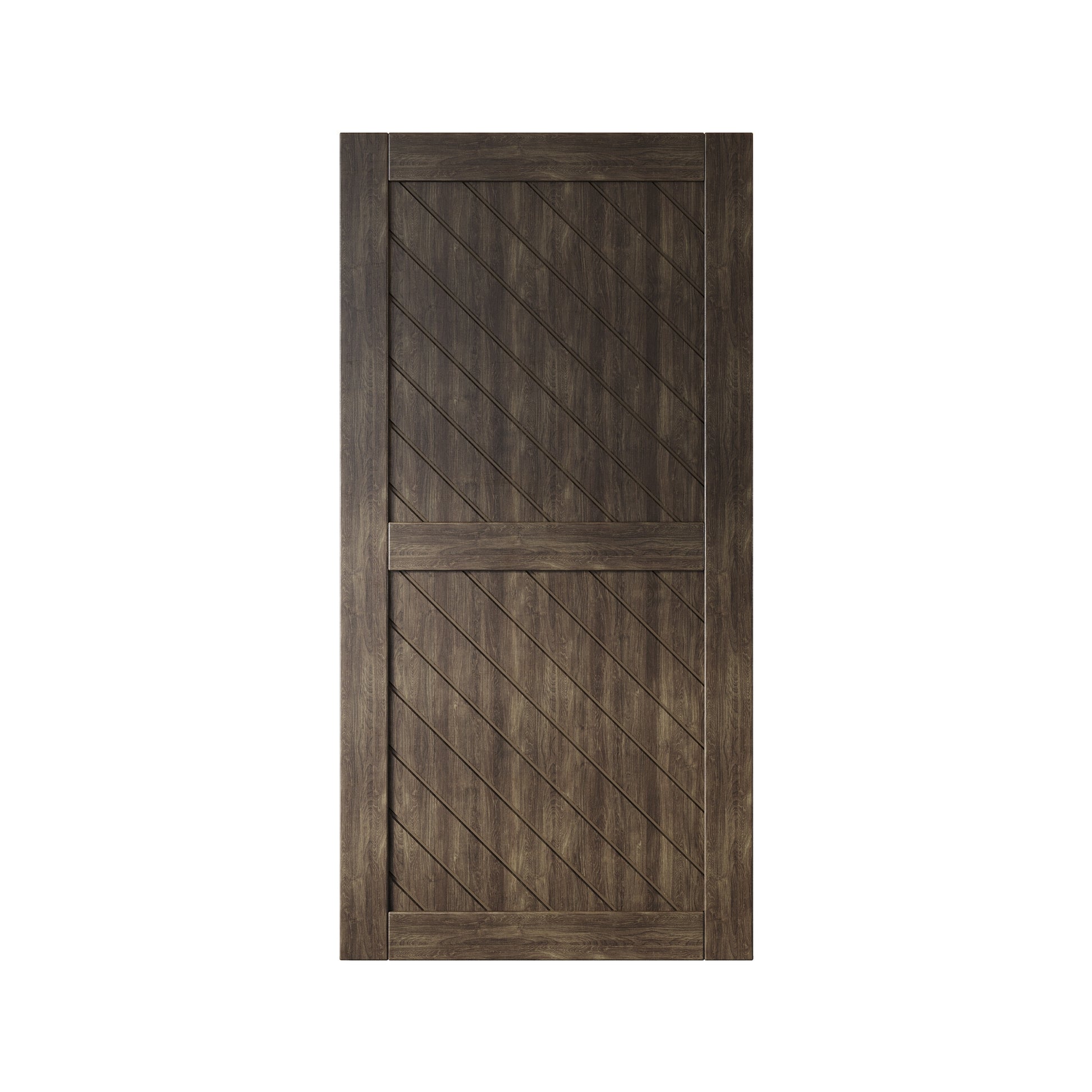 HOMACER 32-in x 80-in Ebony Prefinished Non-standard Pine Wood Solid core Single Barn Door (Hardware Not Included)