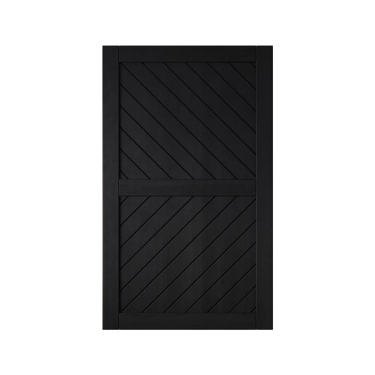 HOMACER 42-in x 80-in Black Prefinished Non-standard Pine Wood Solid core Single Barn Door (Hardware Not Included)