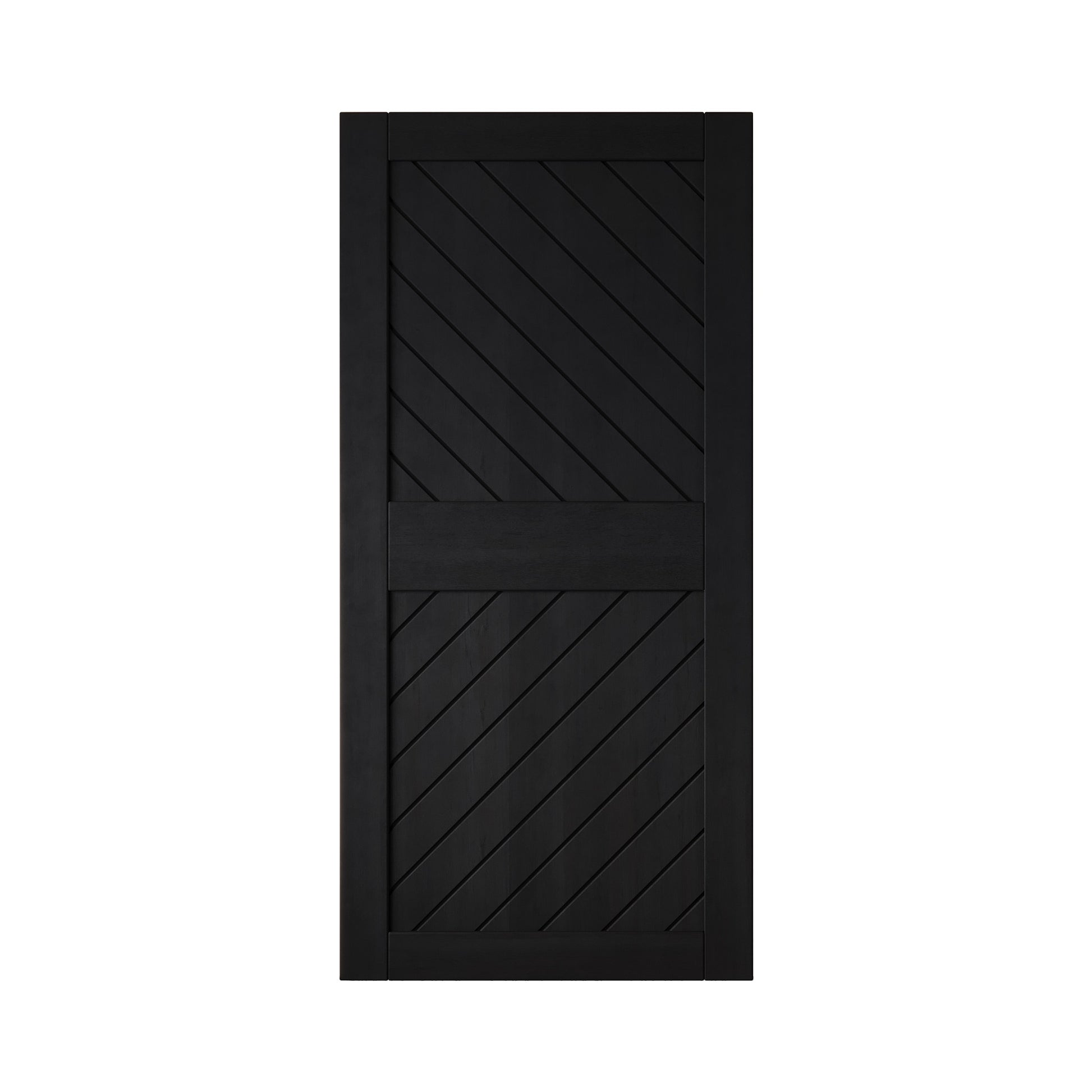 HOMACER 32-in x 84-in Black Prefinished Non-standard Pine Wood Solid core Single Barn Door (Hardware Not Included)