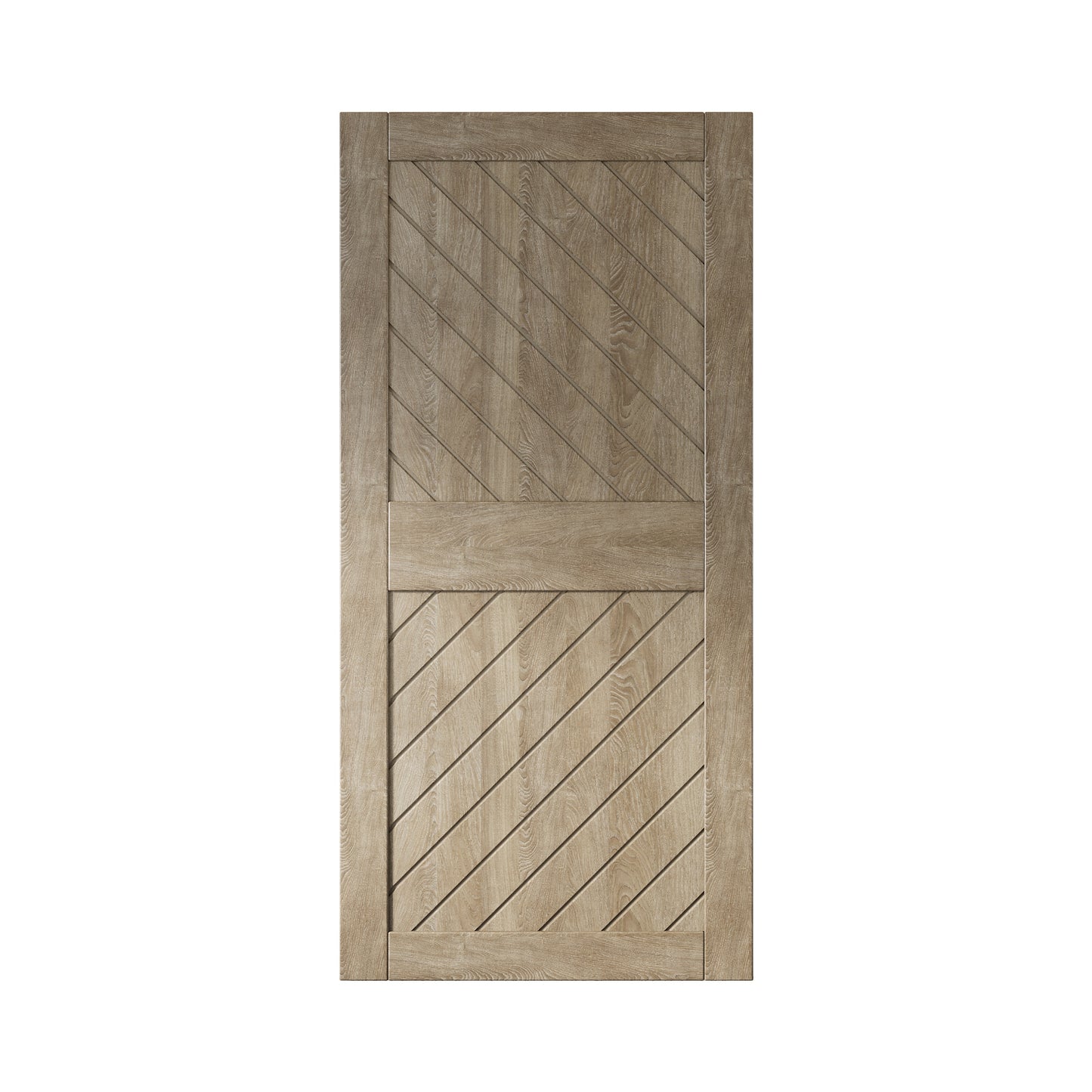 HOMACER 40-in x 84-in Classic Gray Prefinished Non-standard Pine Wood Solid core Single Barn Door (Hardware Not Included)