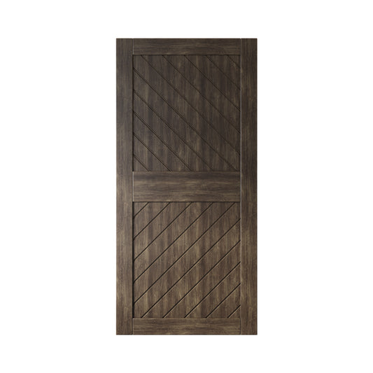 HOMACER 40-in x 84-in Ebony Prefinished Non-standard Pine Wood Solid core Single Barn Door (Hardware Not Included)
