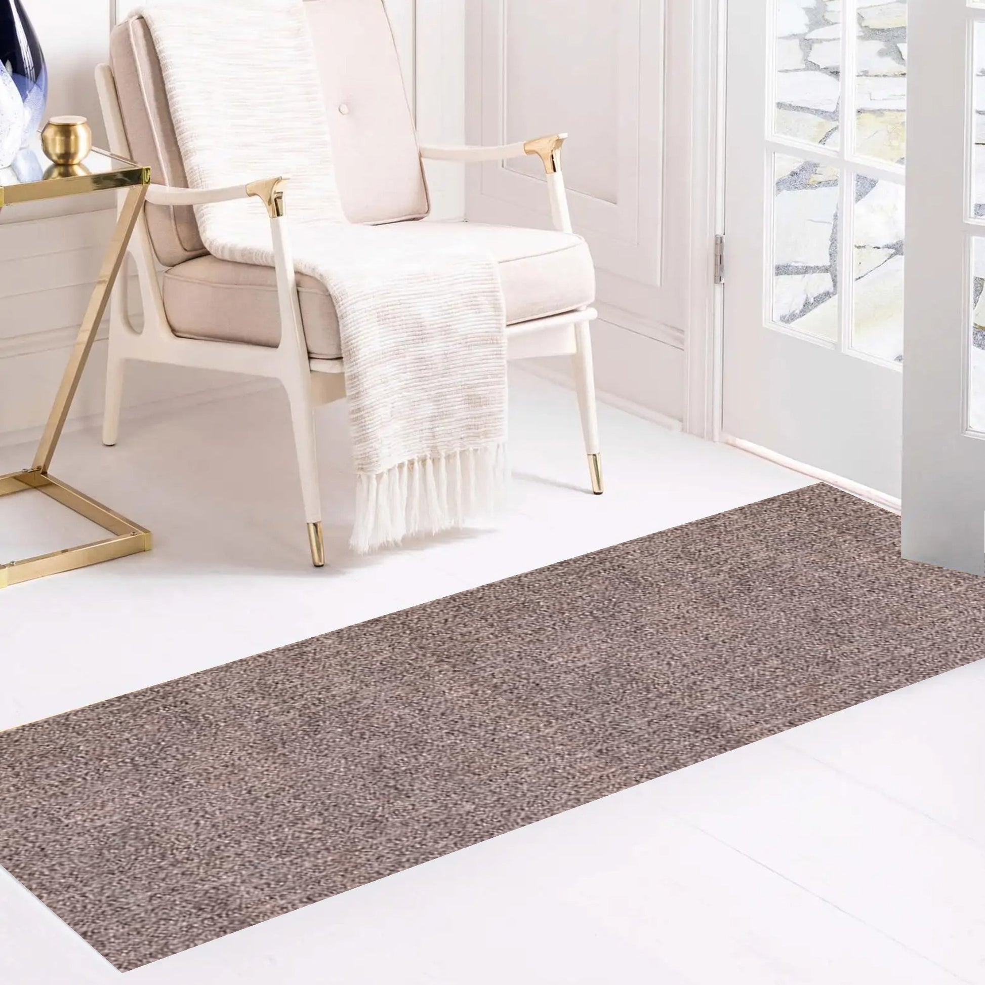 Playa Rug 3 x 38 (ft) Knotted Solid-Beige Rectangular Indoor/Outdoor Solid Pet Friendly Runner rug