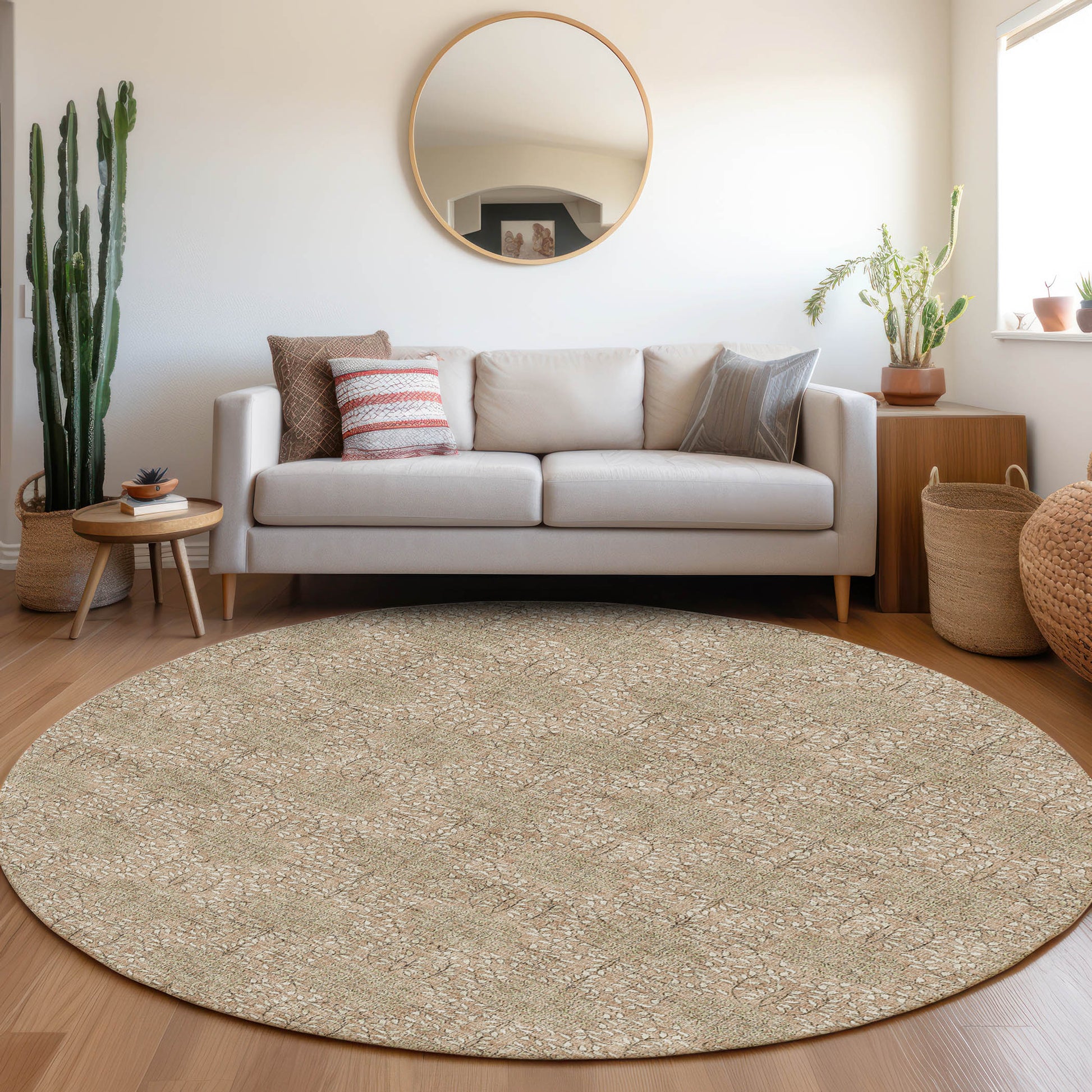 Addison Rugs Chantille ACN1856CP 8 x 8 (ft) Loomed Copper Round Indoor/Outdoor Geometric Machine washable Pet Friendly Area rug