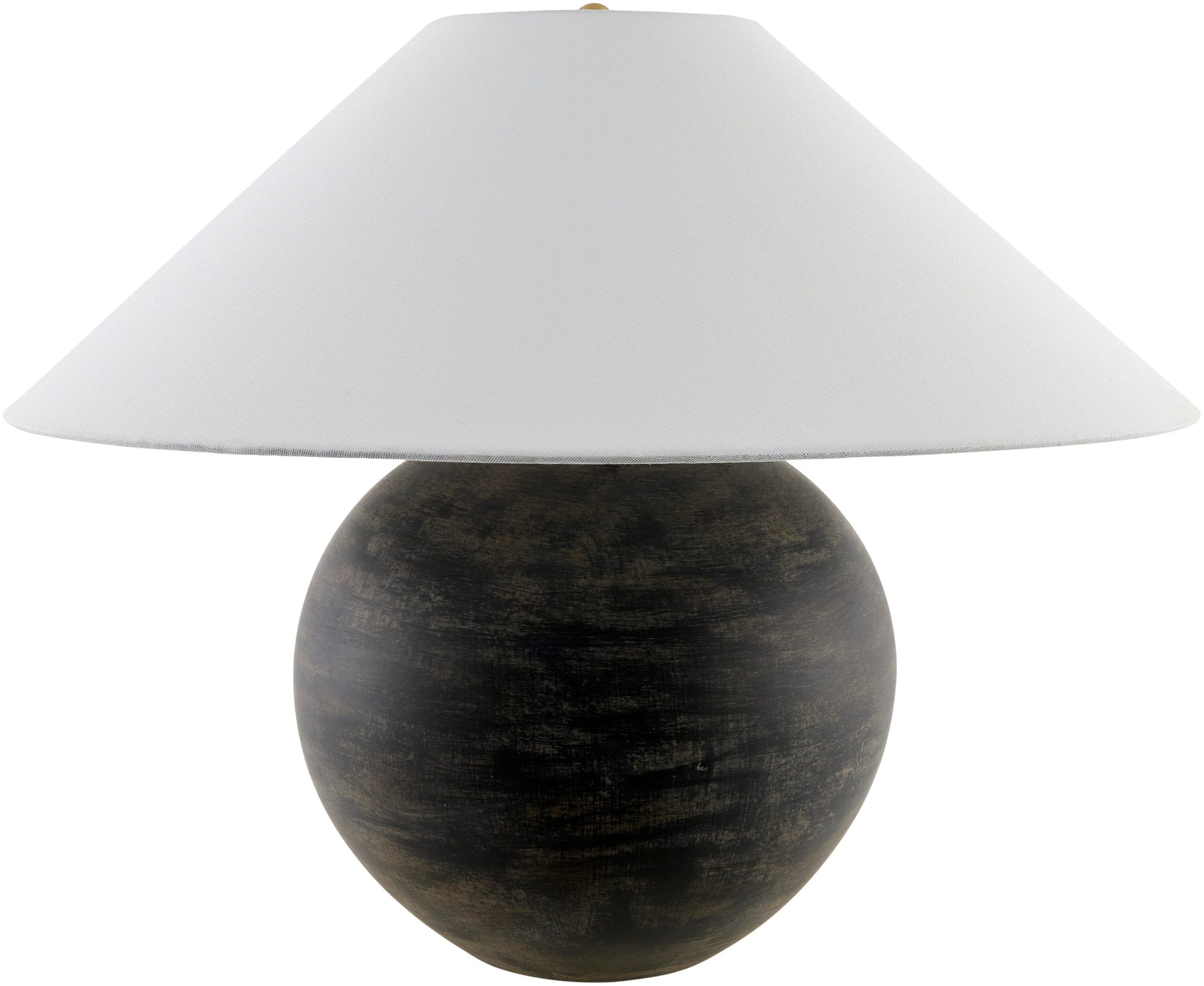 Livabliss Galey Alix Saint Martin 19-in Glazed Charcoal On/Off switch Table Lamp with Metal Shade