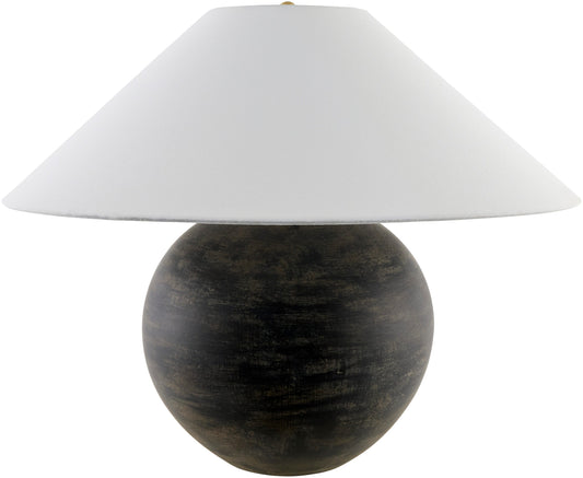 Livabliss Galey Alix Saint Martin 19-in Glazed Charcoal On/Off switch Table Lamp with Metal Shade
