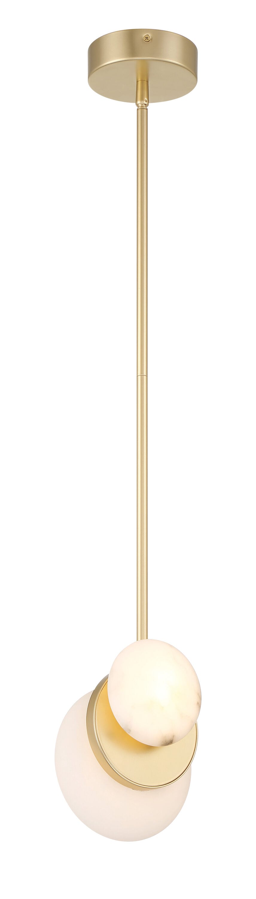 Minka Lavery Zill 1 -Light Lily Gold Modern/contemporary Alabaster glass Globe Integrated LED Mini Hanging Pendant light