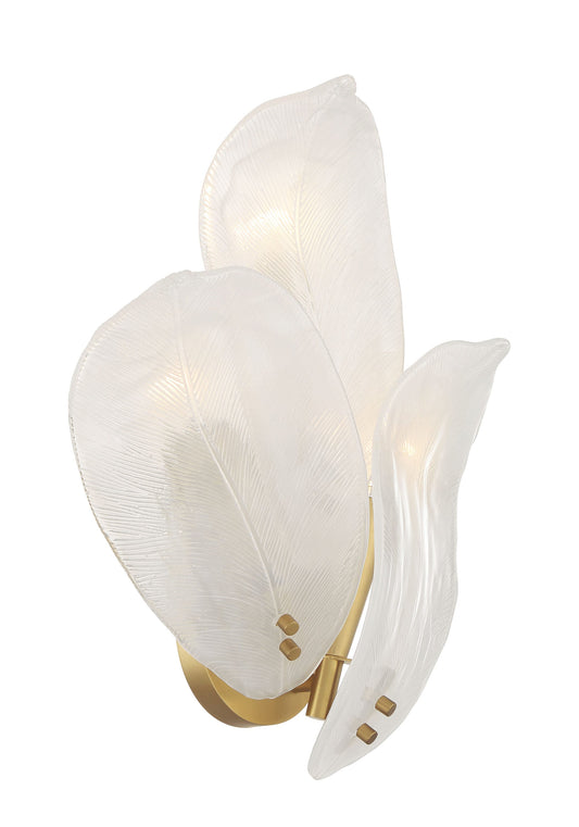 Metropolitan Orchid 13-in W 3 -Light Satin Brass Tiffany Wall Sconce