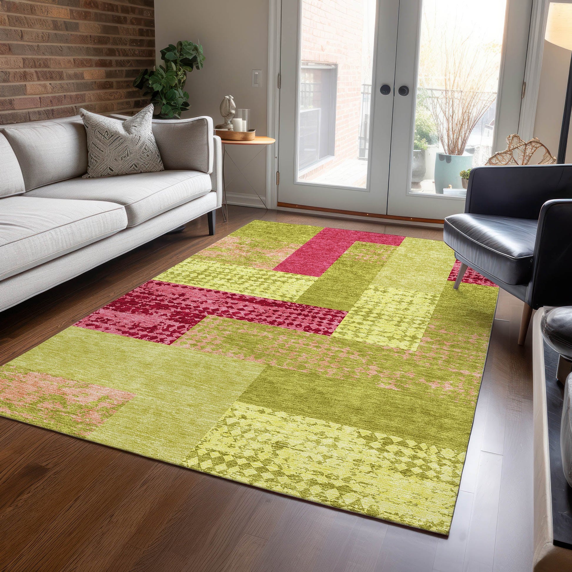 Addison Rugs Chantille ACN941LM 9 x 12 (ft) Loomed Lime Rectangular Indoor/Outdoor Machine washable Pet Friendly Area rug