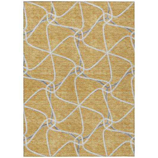 Addison Rugs Chantille ACN948GO 9 x 12 (ft) Loomed Gold Rectangular Indoor/Outdoor Machine washable Pet Friendly Area rug