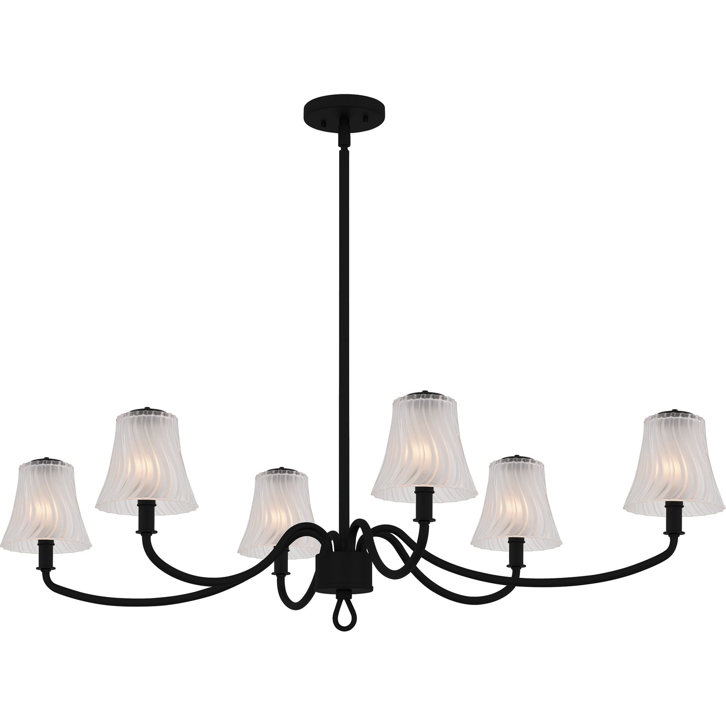 Quoizel McKinney 6 -Light Matte Black Traditional For Use in Bedrooms, Dining Rooms, Foyers, Kitchens, Living Rooms Chandelier