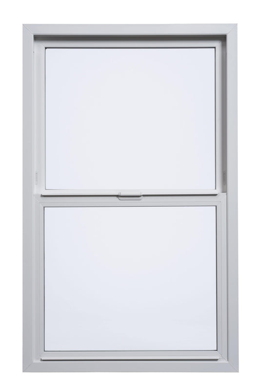 Milgard V400 Tuscany Series 35-1/2-in x 35-1/2-in White Exterior Vinyl New construction Single Hung Window Low-E argon Double Pane Glass (Half Screen Included)