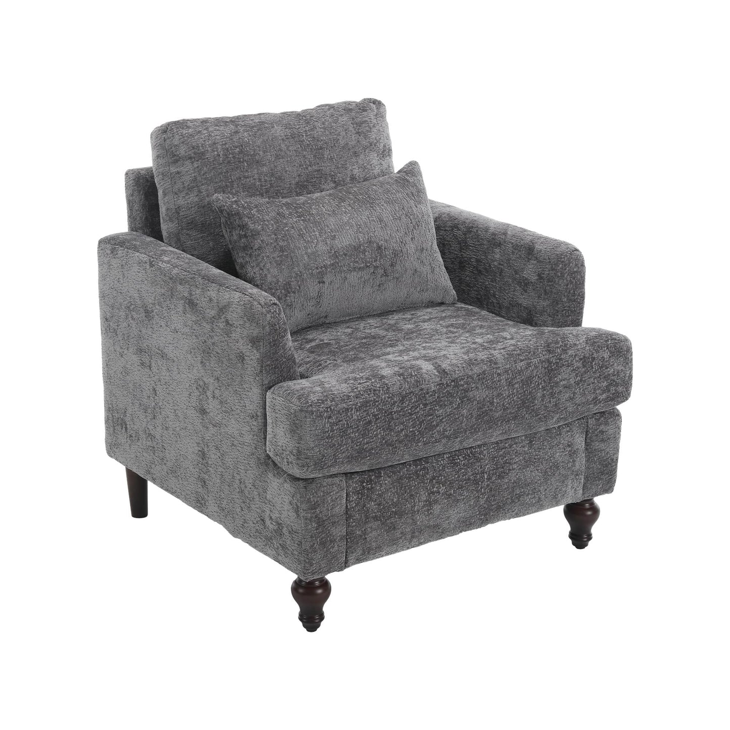 Bayfeve Leisure Single Chair Modern Gray Chenille Accent Chair