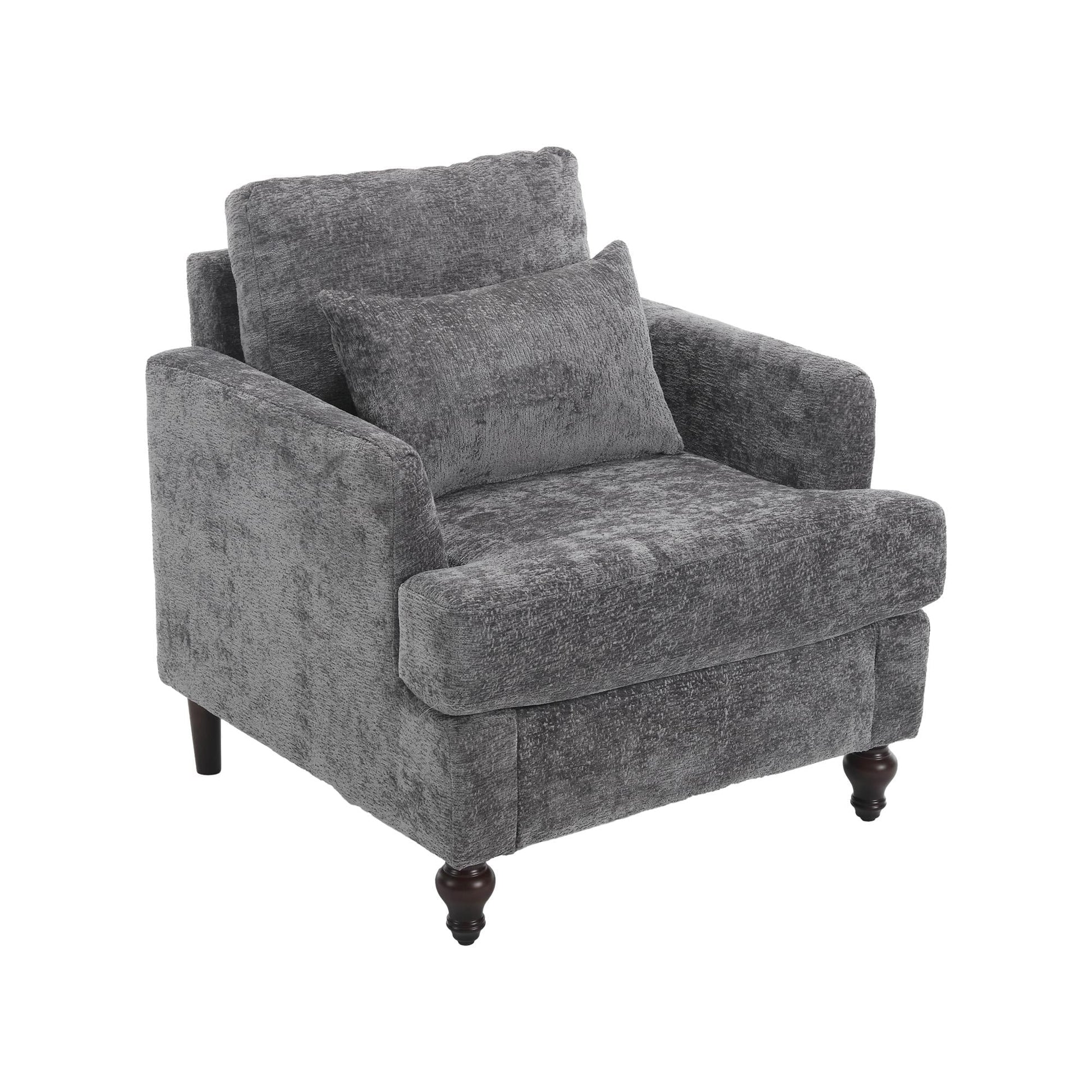 Bayfeve Leisure Single Chair Modern Gray Chenille Accent Chair