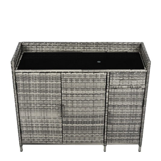AHIOU HOME Alturas Gray Wicker Outdoor Serving Cart