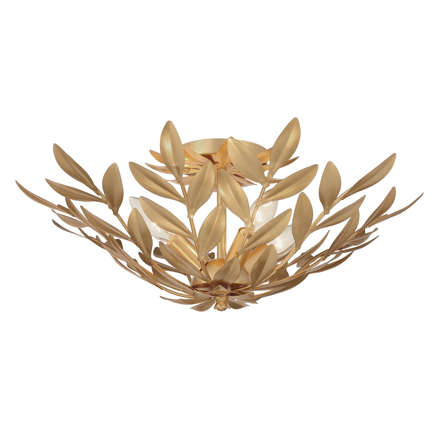 Crystorama Broche 4 -Light 20.75-in Antique Gold Semi Flush Mount Light